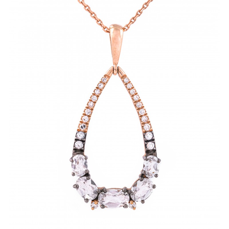 White Topaz ve Pırlanta Kolye
